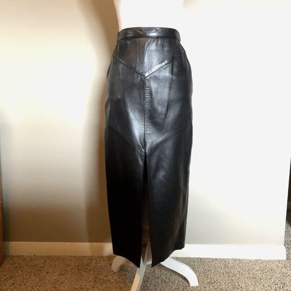 Siena Leather Skirt Womens 6 Used Black - Picture 13 of 16